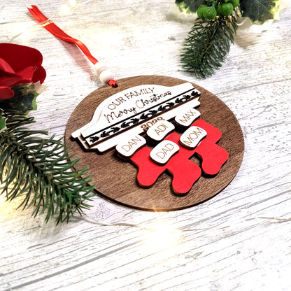 Family Christmas Tree Ornament (2-8 names)