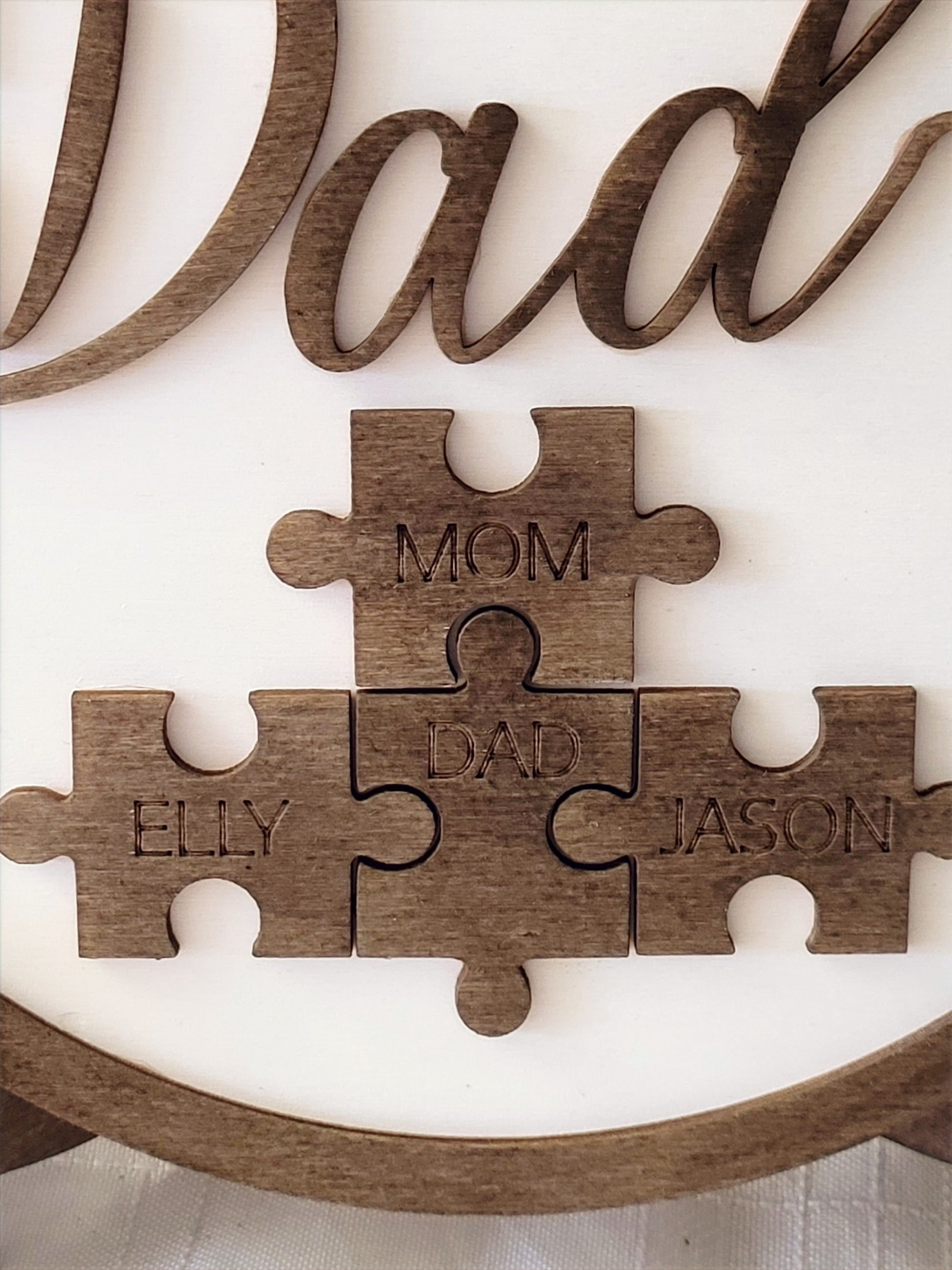 Dad Puzzle Sign, You are the Piece that Holds us Together, Multi-layer Dad sign