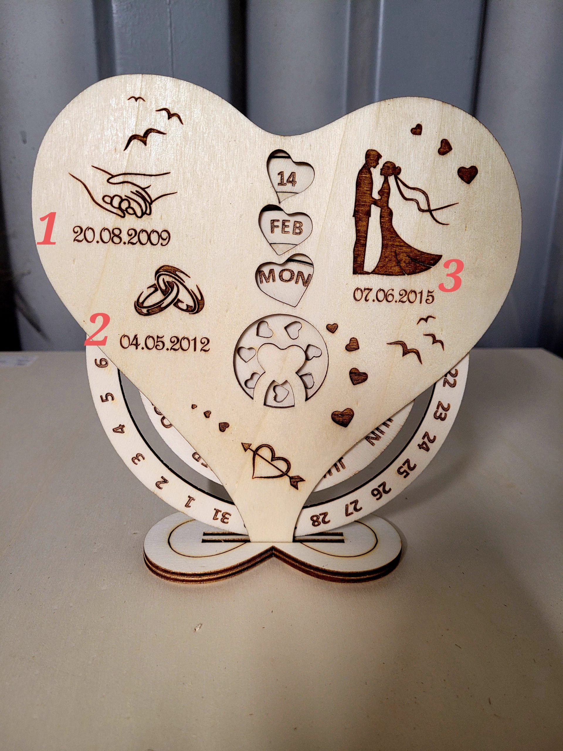 Personalised Perpetual Calendar, Valentine's Day