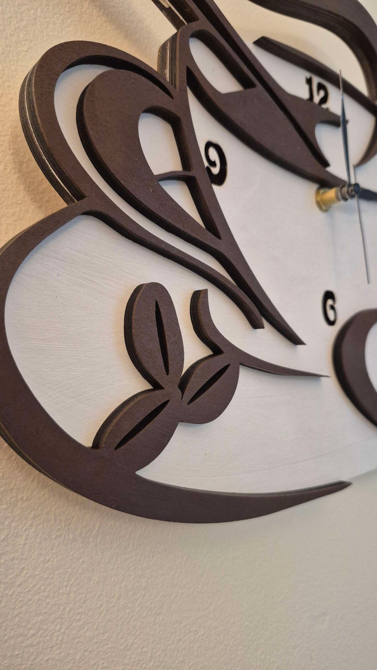 Cup of Coffee Wooden Wall Clock