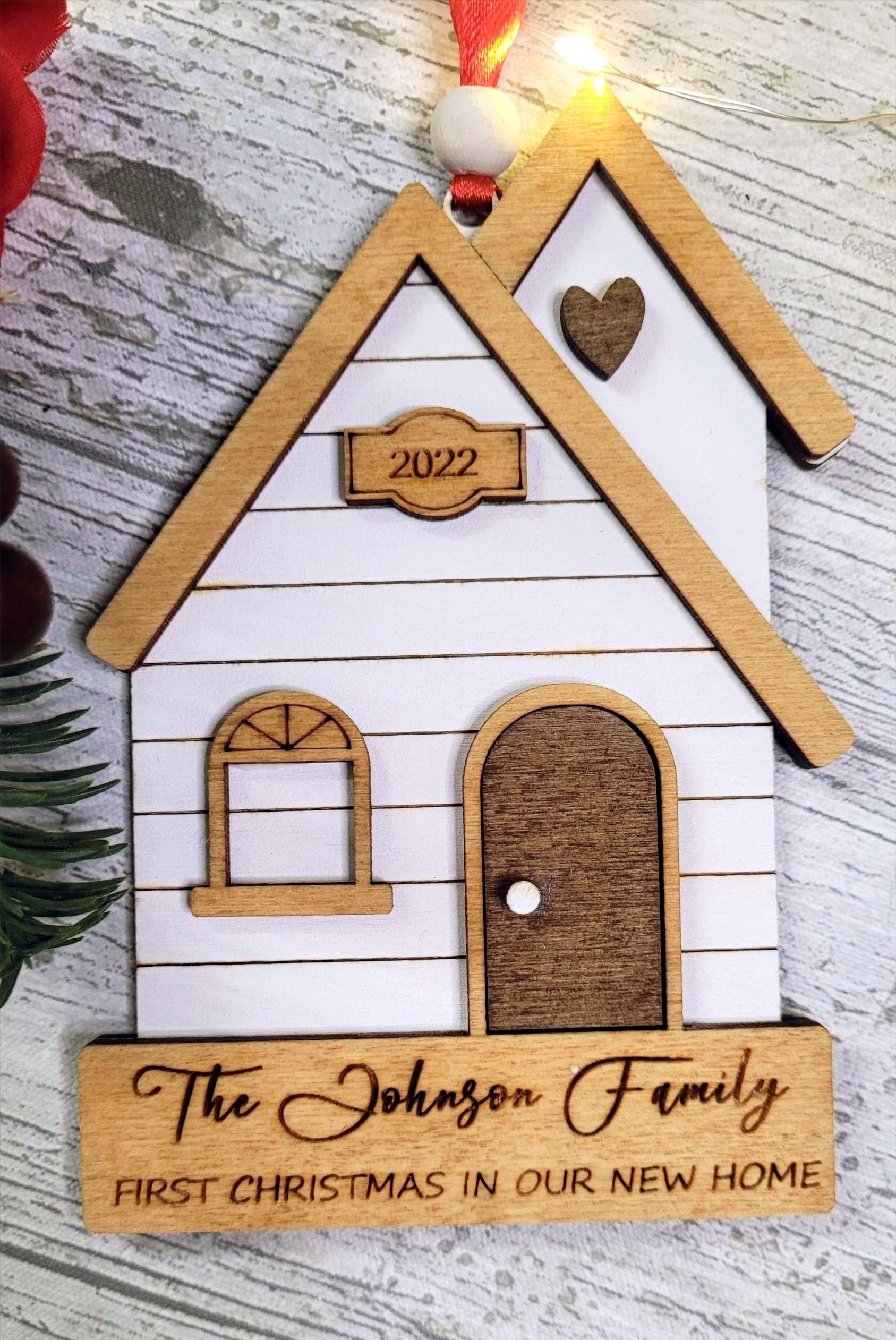 Personalised Family Christmas Ornament New Home