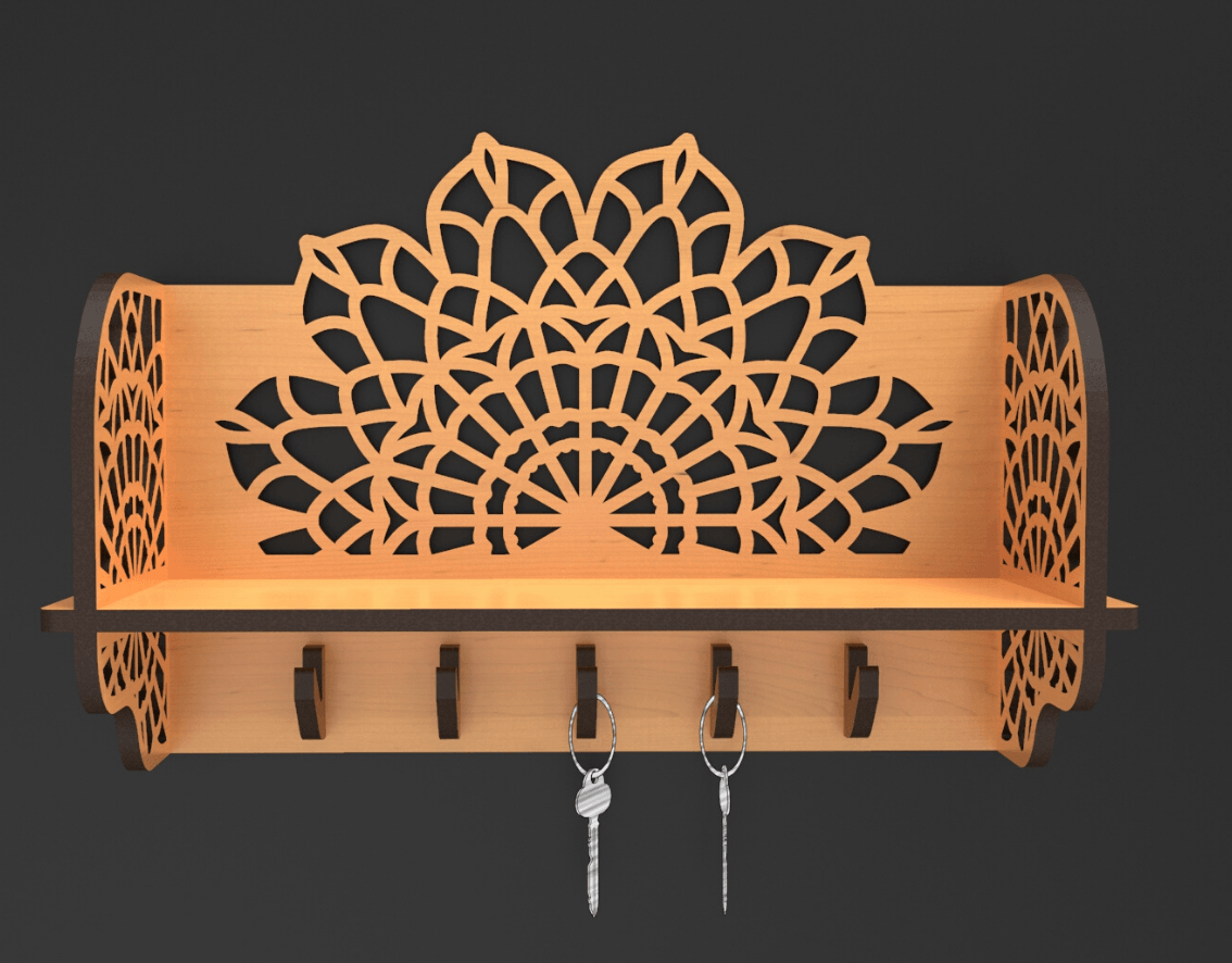 Handmade Wooden key holder, Wall decor