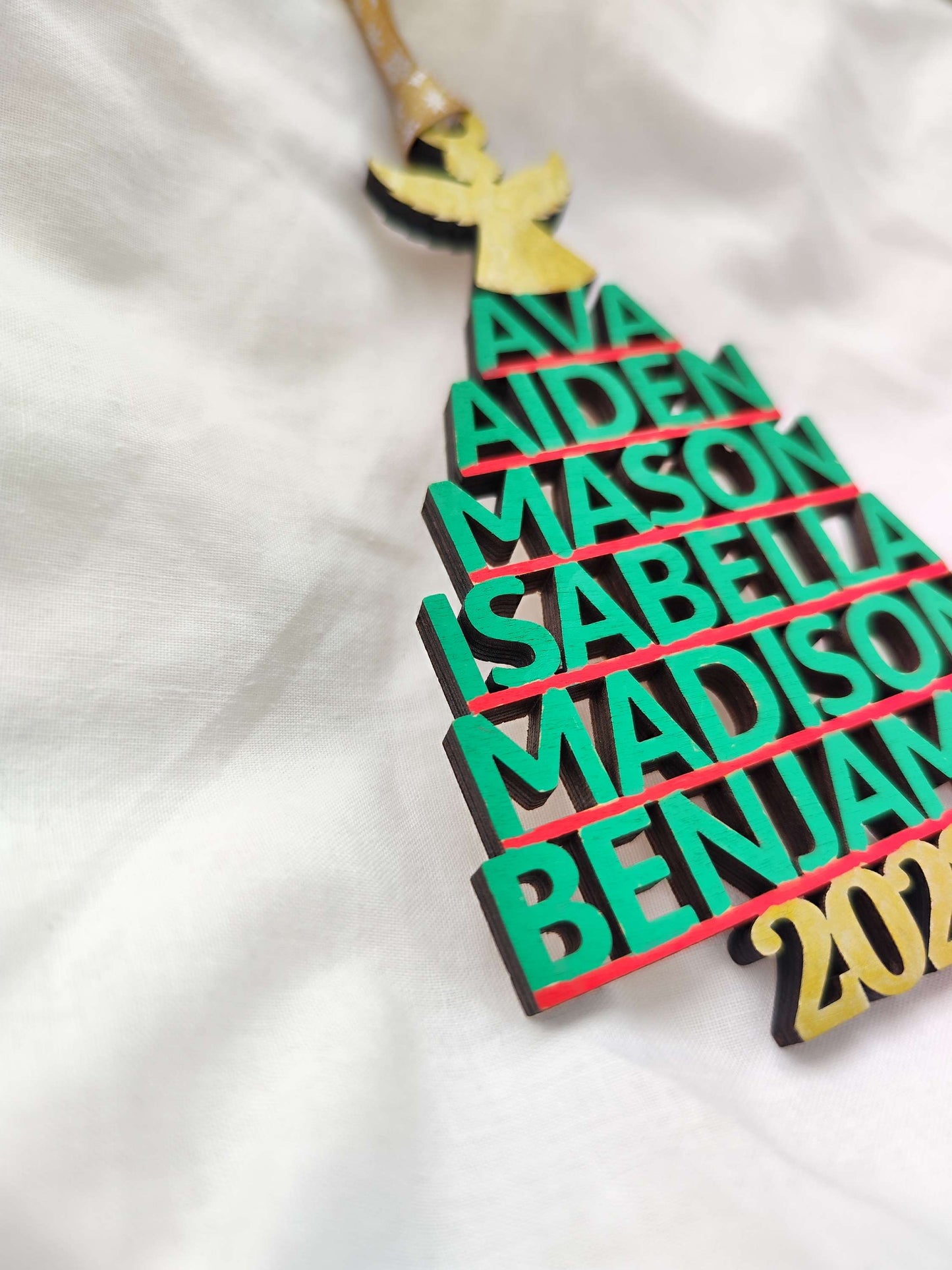 Personalised Family Names Christmas Tree Decoration