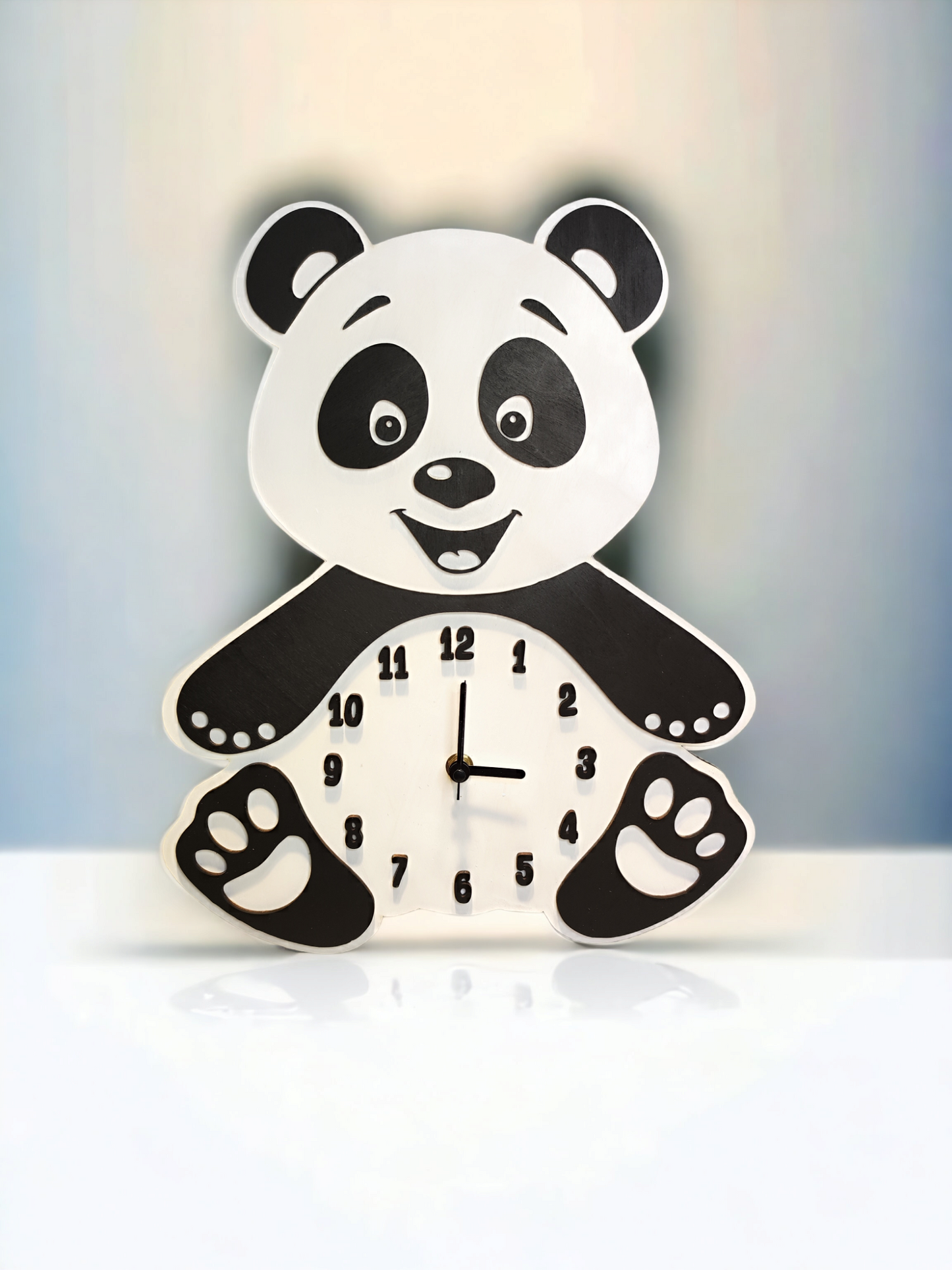 Kids Wooden Wall Clock "Panda"