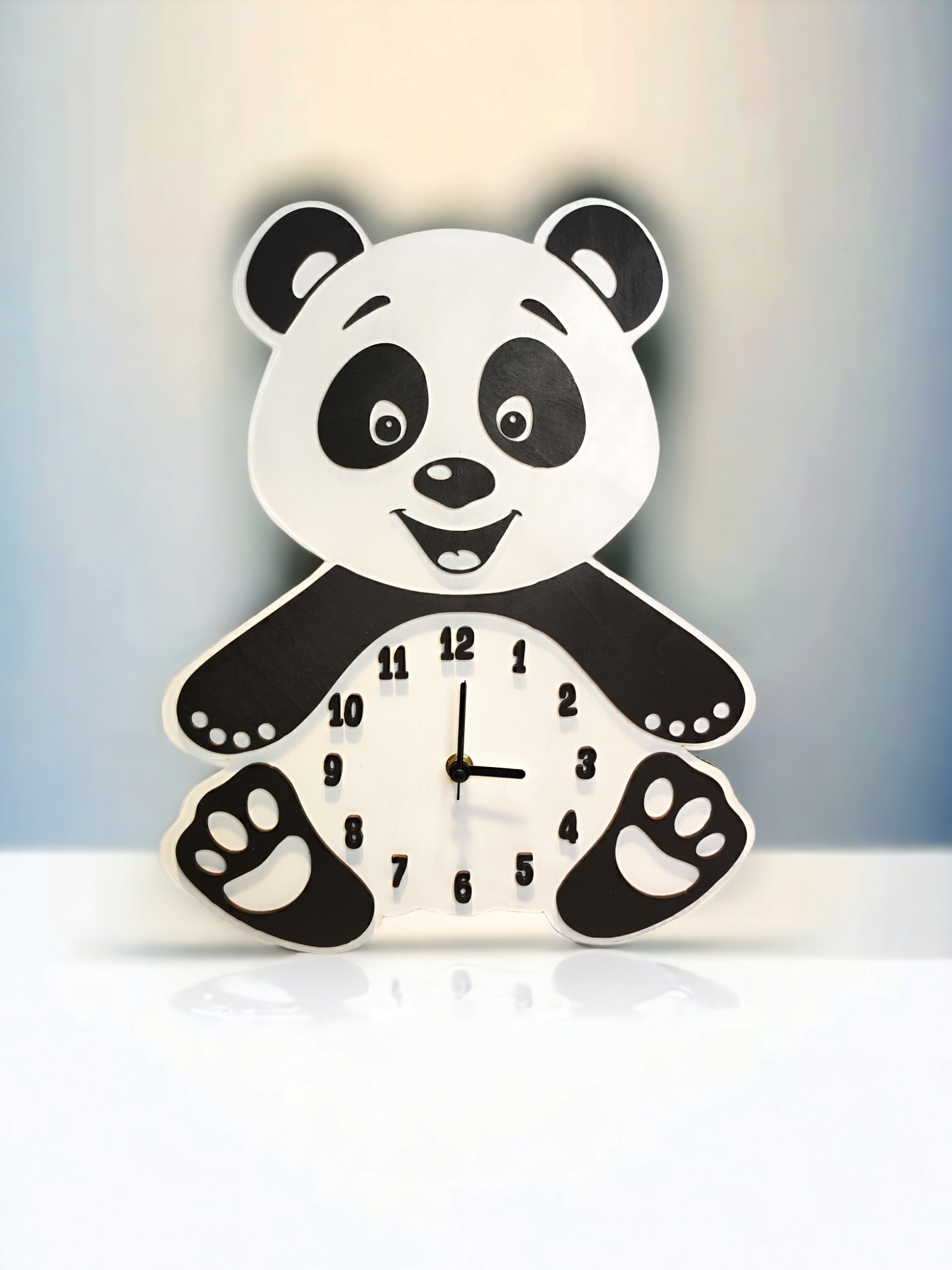 Kids Wooden Wall Clock "Panda"