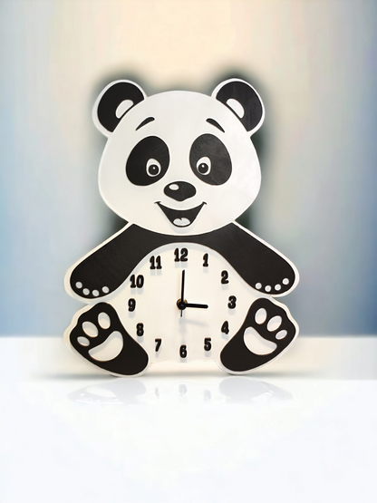 Kids Wooden Wall Clock "Panda"
