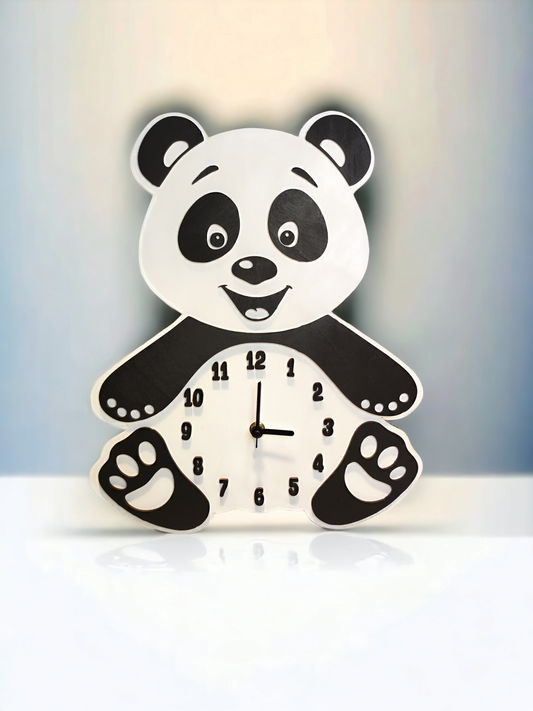 Kids Wooden Wall Clock "Panda"