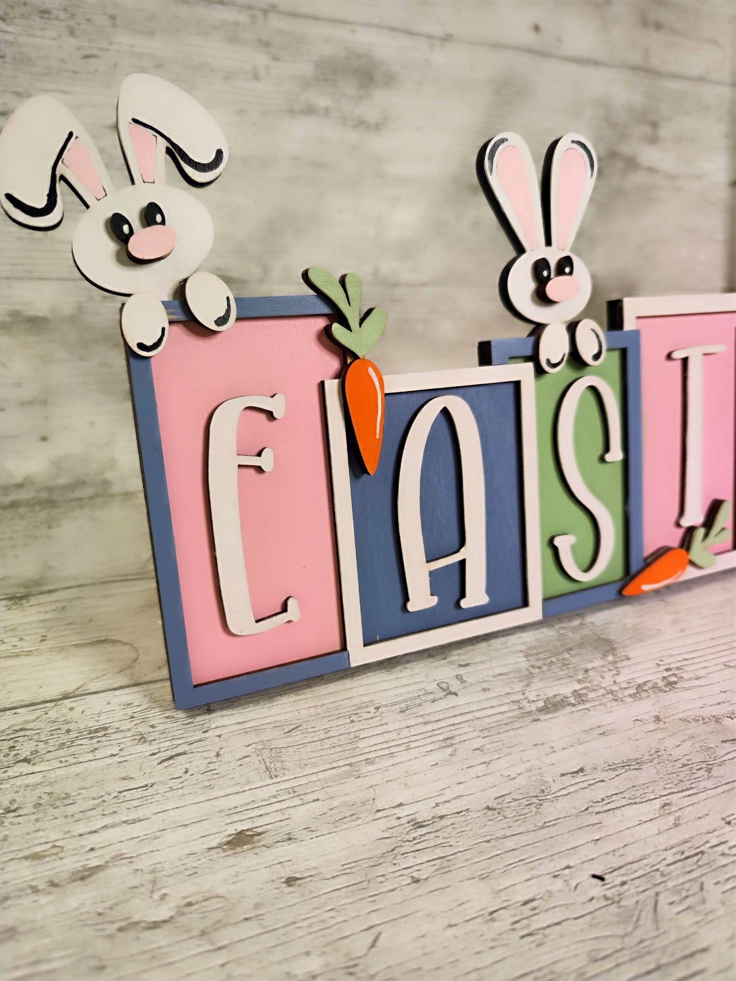 Easter Shelf sitter Sign, Bunny Spring Farmhouse Sign