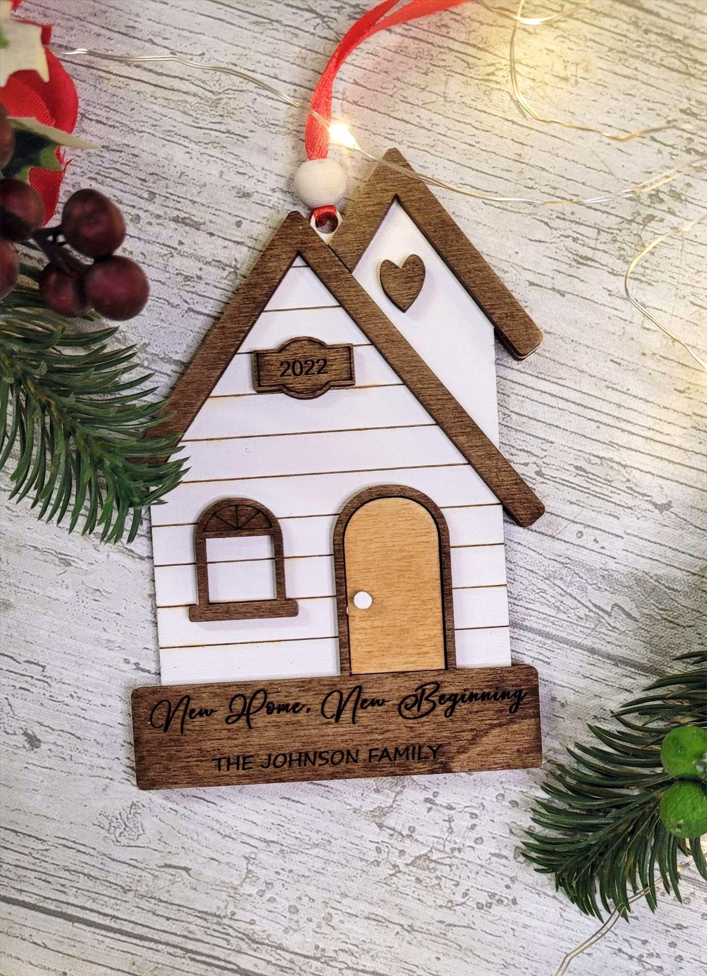 Personalised Family Christmas Ornament New Home