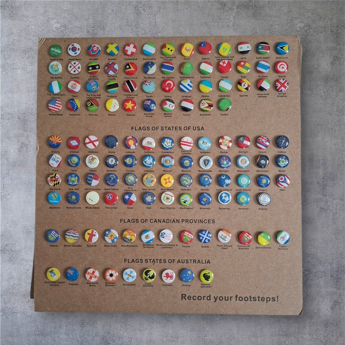 Wooden 3D World Map with Pins