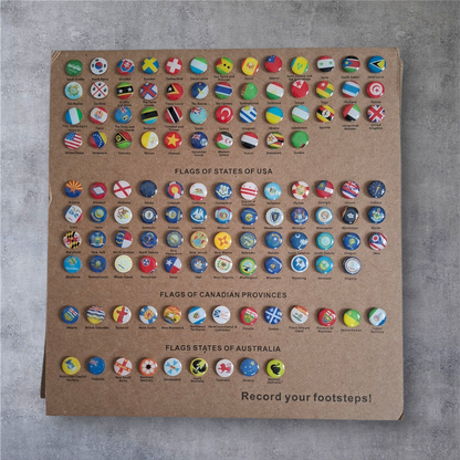 Wooden 3D World Map with Pins