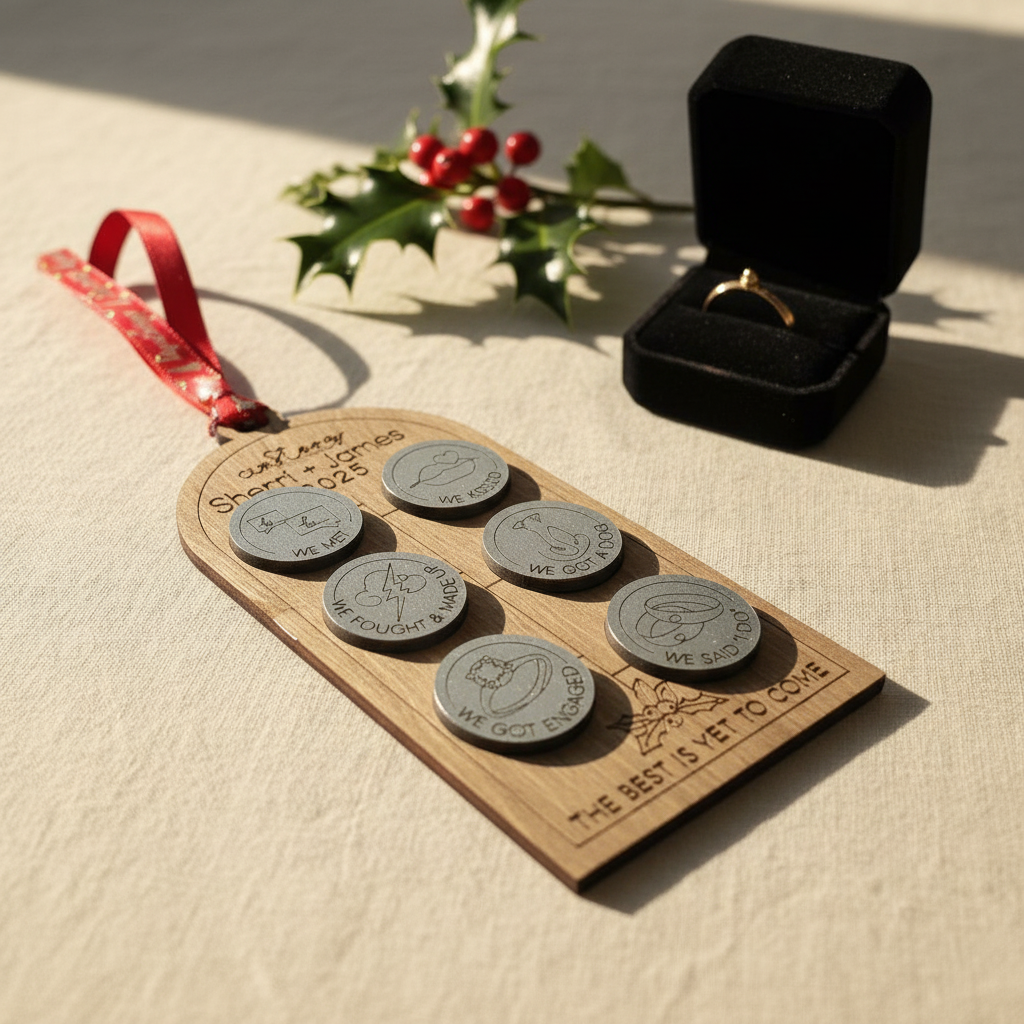 Personalised "Our Story" Wooden Milestone Ornament