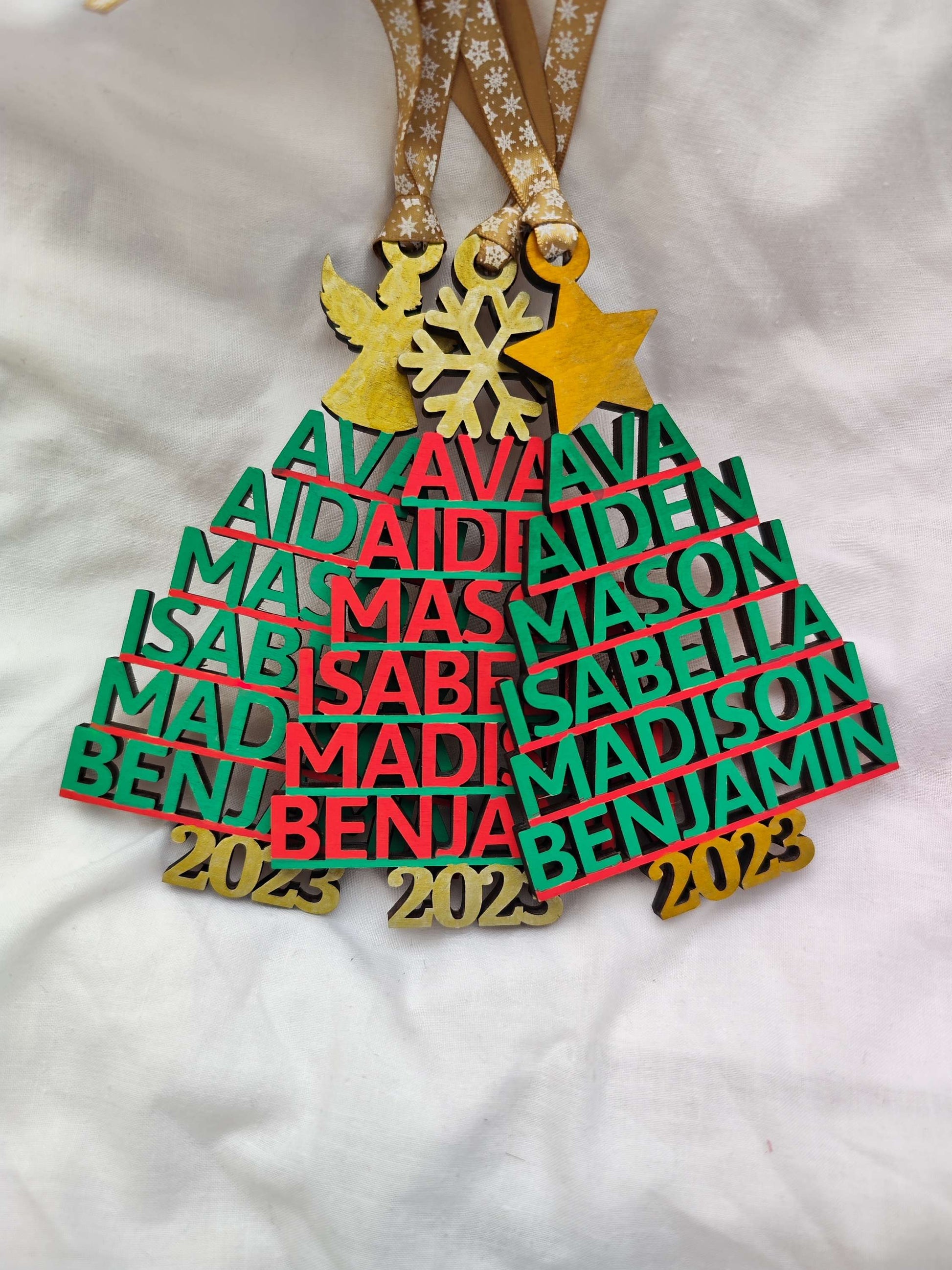 Personalised Family Names Christmas Tree Decoration