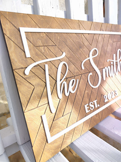 3D Wooden Personalised Family Sign