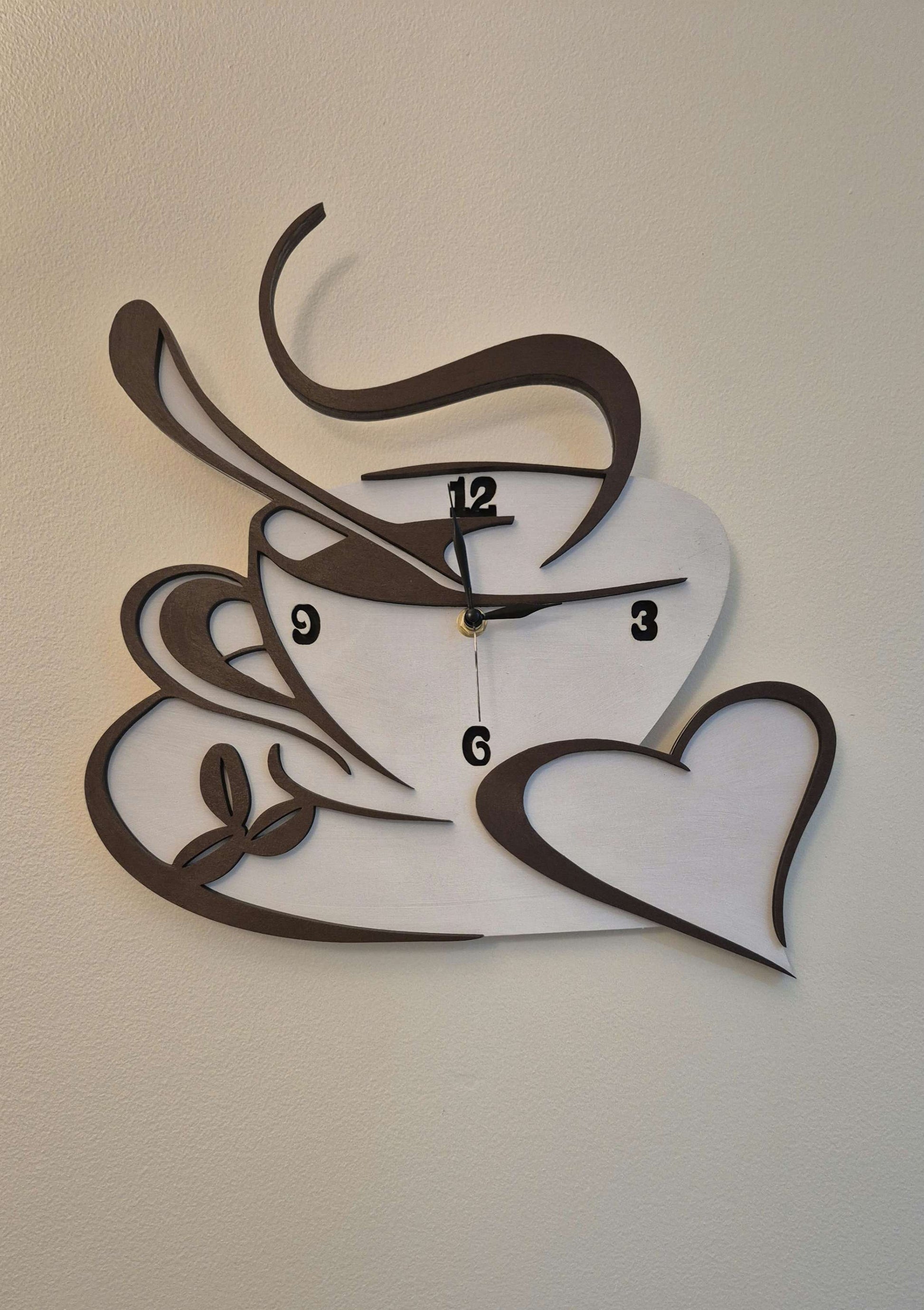 Cup of Coffee Wooden Wall Clock