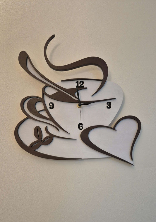 Cup of Coffee Wooden Wall Clock