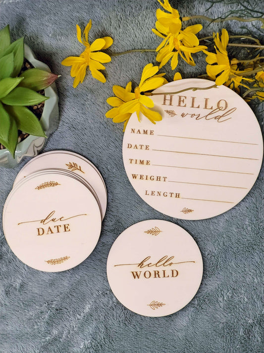Wooden Pregnancy Milestone Disc Set