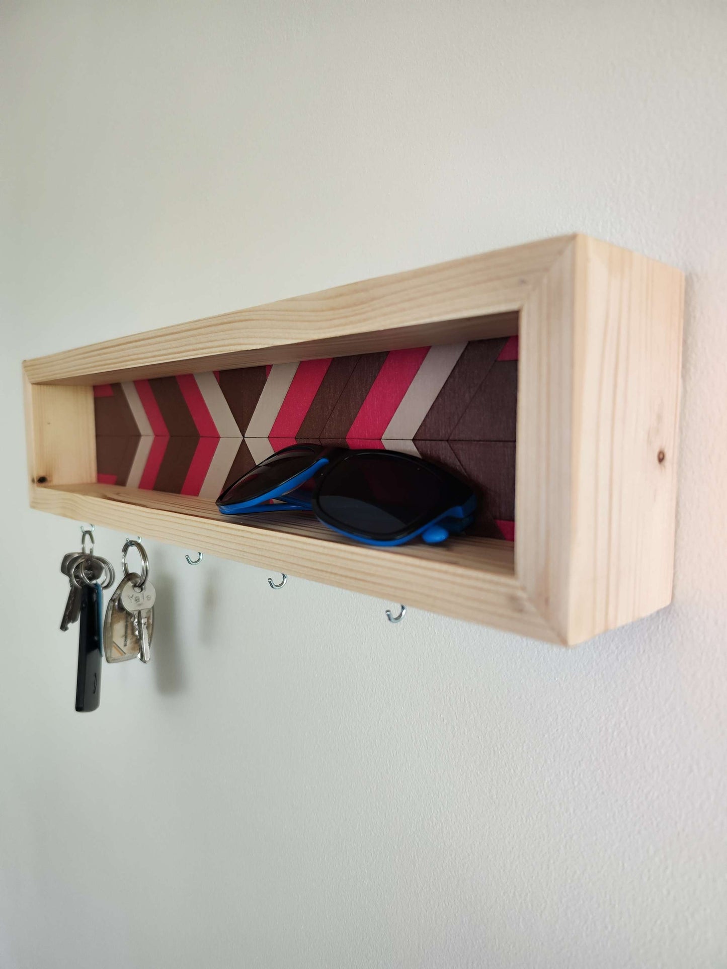 Wooden Key Holder Mosaic Design