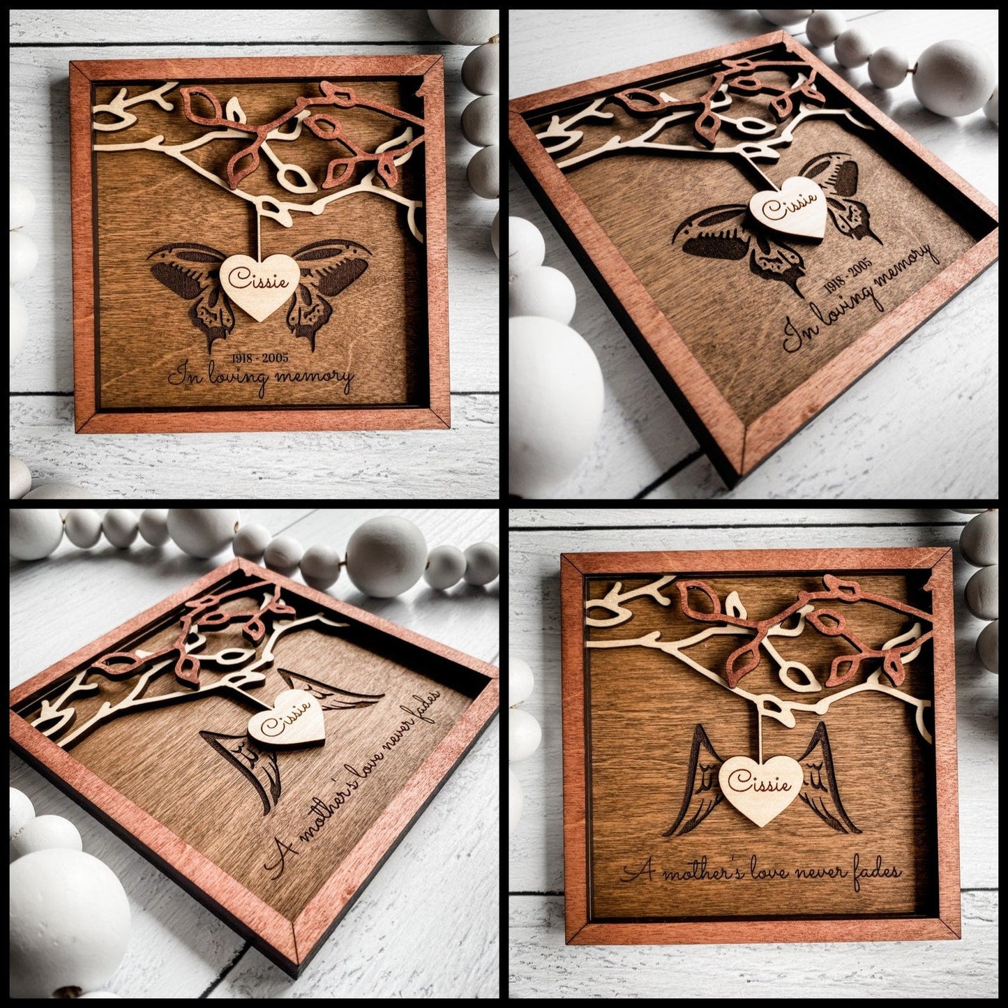 Family Members Hanging Hearts, Family tree decor frame
