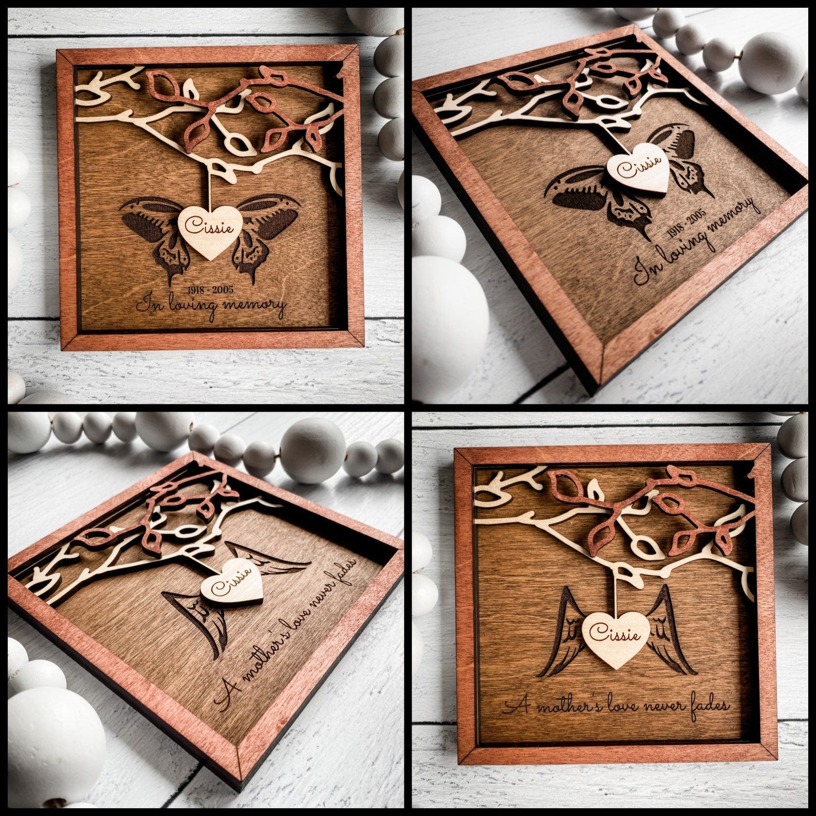 Family Members Hanging Hearts, Family tree decor frame