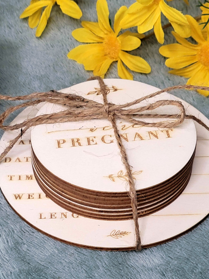 Wooden Pregnancy Milestone Disc Set