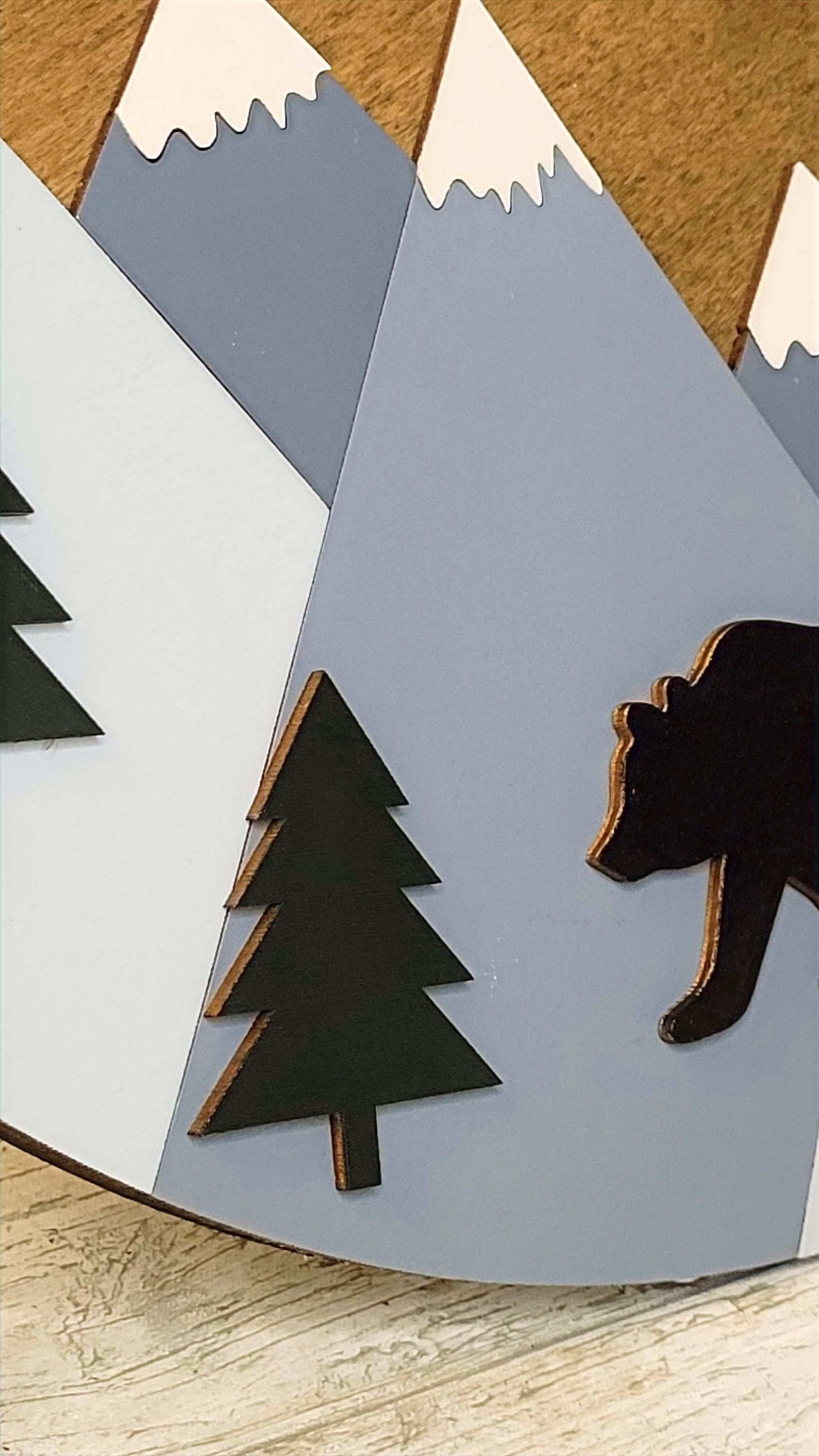 Nursery Mountain Name Sign | Bear Baby Boy Name