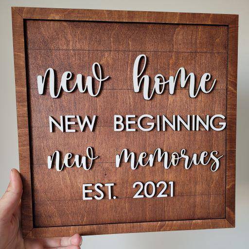 Wooden New Home Sign