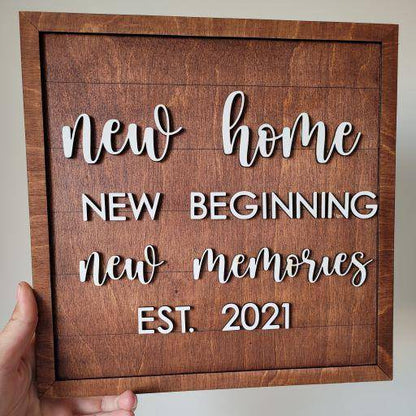Wooden New Home Sign