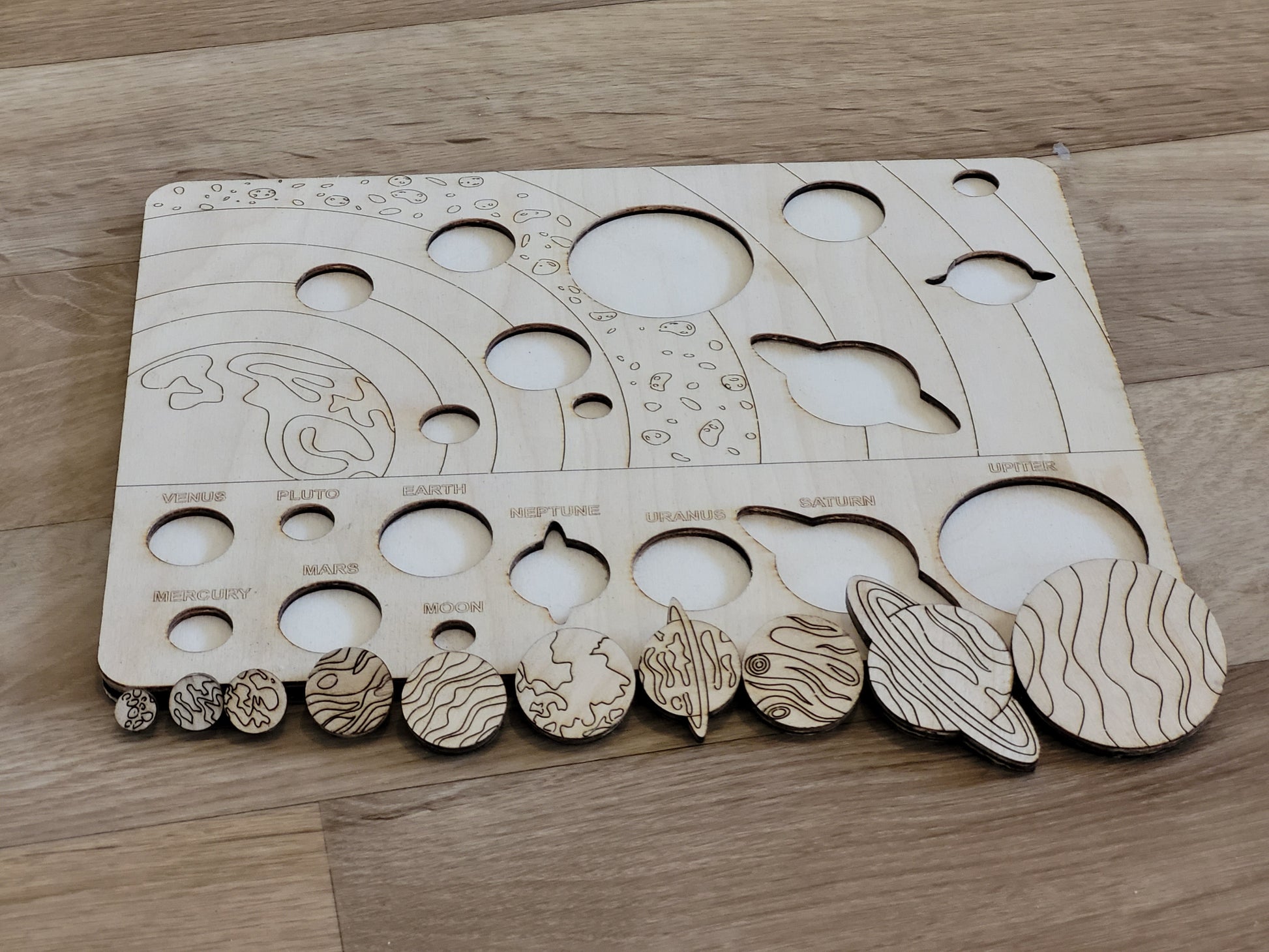 Handmade Wooden Solar System Puzzle