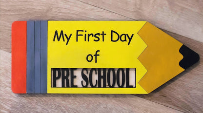 First / Last day of..., handmade, laser cut pencil