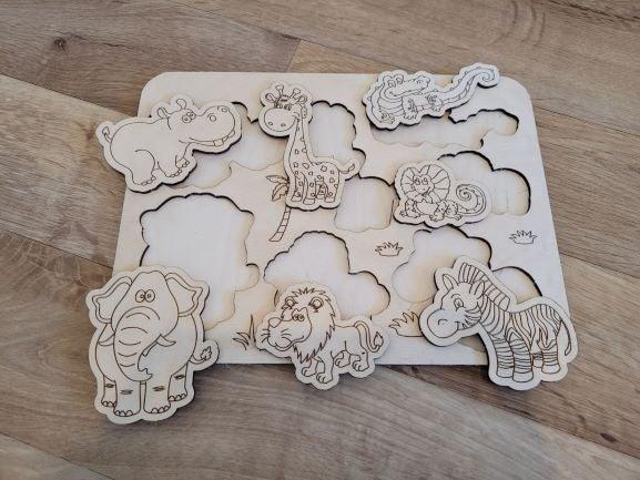 Hadmade Wooden Puzzle for toddlers, Montessori