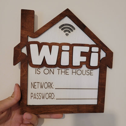 Wooden Wifi network sign, Wall decor