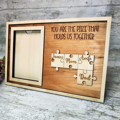 Personalised Wooden photo frame "Puzzle", Mother's Day Gift