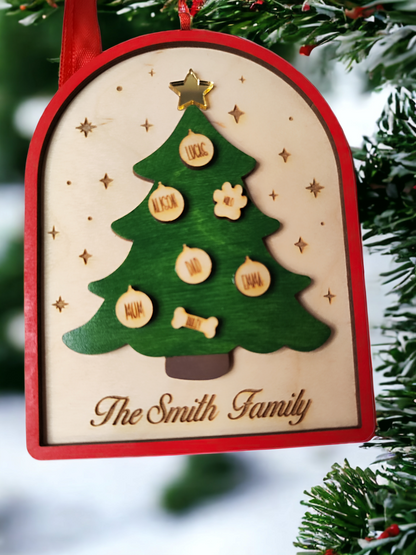 Personalised Christmas Tree Family Names