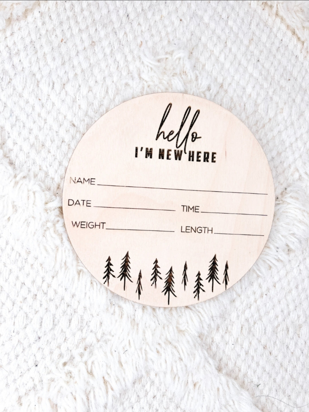 Wooden Baby Monthly Milestone Circles 1 Month to One Year Forest design