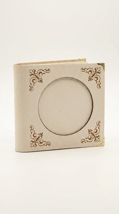 Wooden Book Coaster with Leatherette Cover